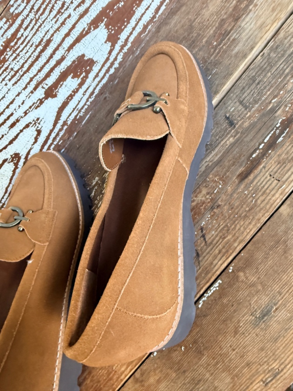 NWOT Donald Pliner Calf Suede Clio Loafer Saddle 11 - Picture 11 of 15